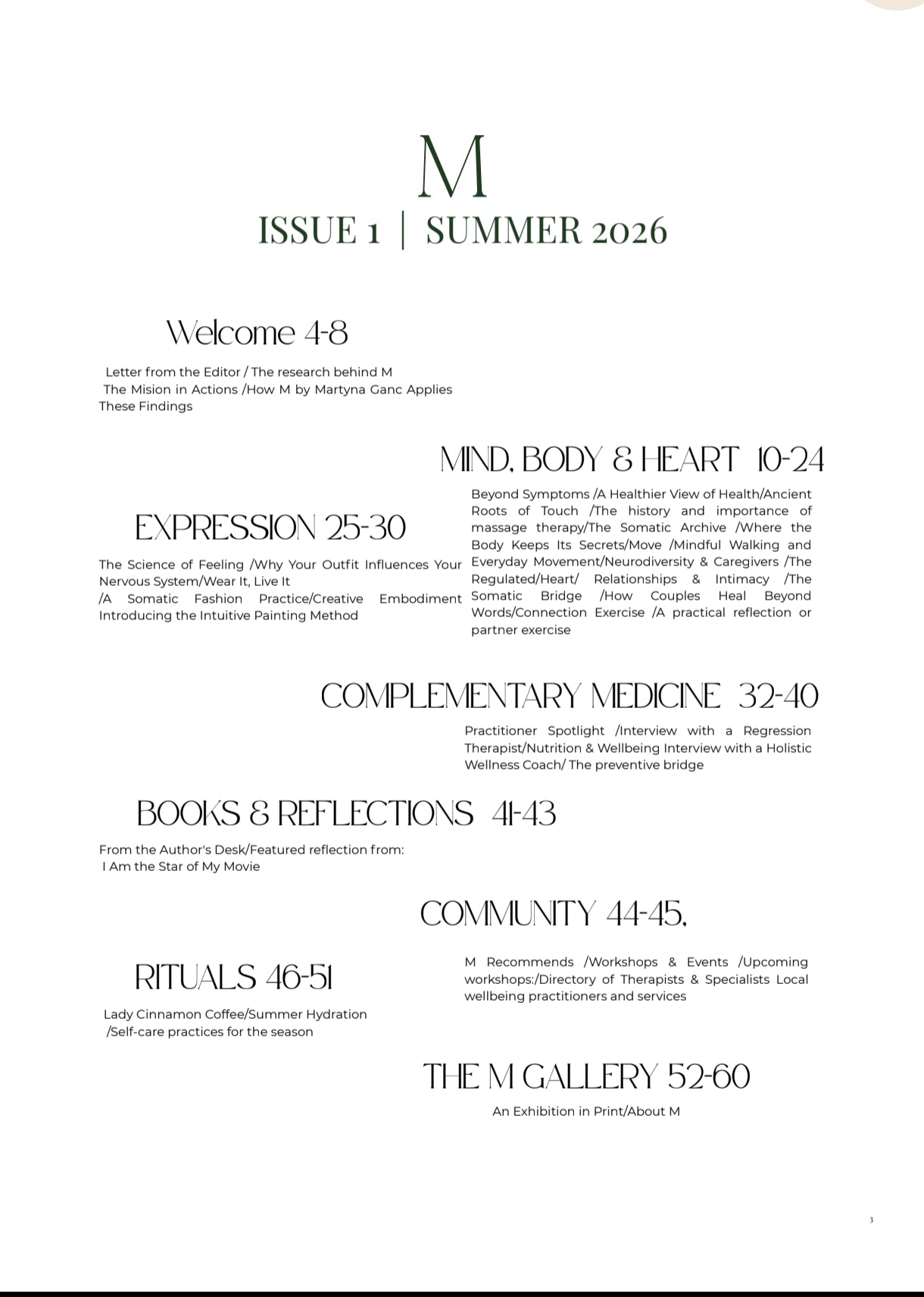 Issue 1  - M  by Martyna Ganc
